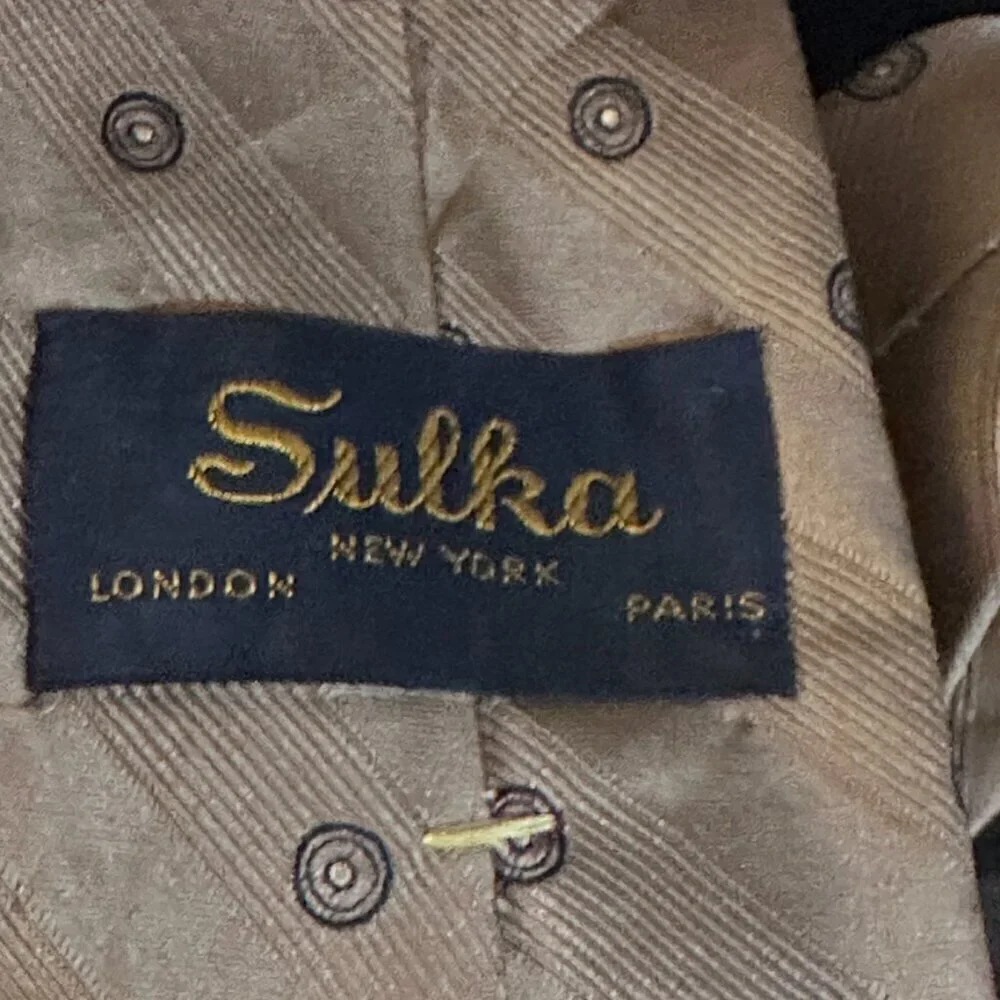 Sulka Silk Tie Tan Light Brown Beige Metallic Bronze Metal